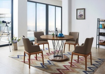 Contemporary Graceful Leather Dinner Furniture Set