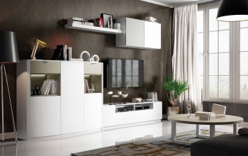 Modern White Wall Unit and Entertainment Center