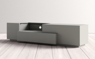 Grey Finish Contemporary Functional Entertainment TV Stand