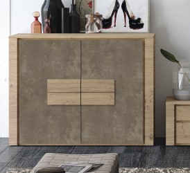 Elegant Ceramic and Natural Wood Wall Unit