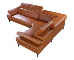 Elegant Top Grain Leather Sectional