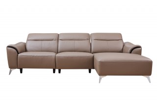 Luxurious Leather Sectional with Chaise