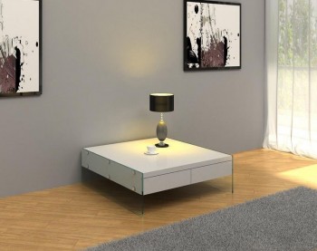 Contemporary White Floating Coffee Table