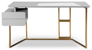 Modern Grey and Bronze Office Desk