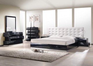 Lacquered Exclusive Leather Luxury Platform Bed