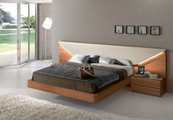 Lacquered Made in Spain Wood Luxury Platform Bed with Storage Options