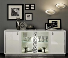 Four Door Sideboard with Light Made in Italy