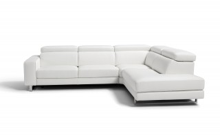 Italian Top Grain Leather Sectional with Adjustable Headrests