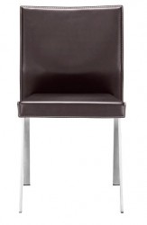 Boxter Dining Chair with Chrome Frame and Leatherette Seat