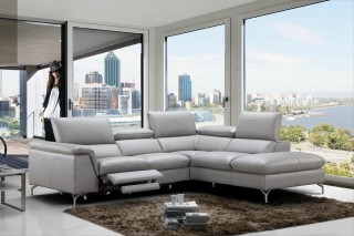 Refined 100% Italian Leather Sectional