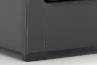Italian Made Grey Italian LeatherLiving Room Chair