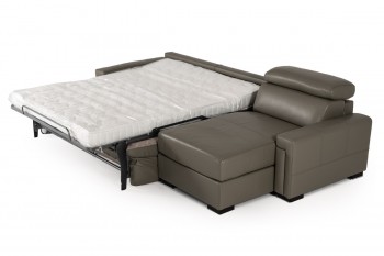 Real Leather Sectional Sleeper with Pull Out Bed