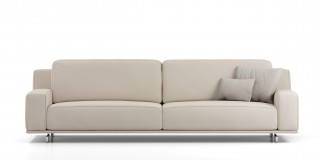 Two Pieced Contemporary Unique Leather Sofa Set