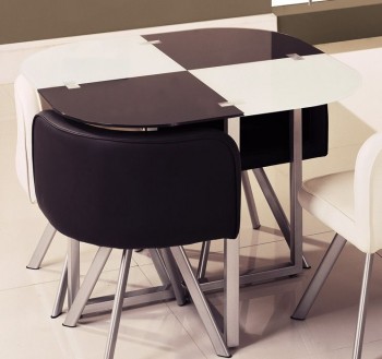 Two-Toned Black and White Contemporary Dinette Table