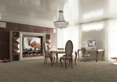 Elegant White Gloss with Caramel Wall Unit Rombo Doors Elegant White Gloss with Caramel Wall Unit Rombo Doors