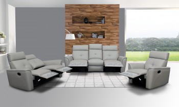Elegant Leather Living Room Set with Tufted Stitching Elements Elegant Leather Living Room Set with Tufted Stitching Elements