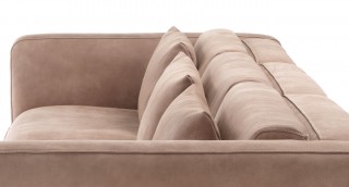 Two Pieced Italian Leather Sofa Set in Tan