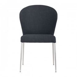 Contemporary Tangerine or Graphite Fabric Dining Chair with Chrome Legs