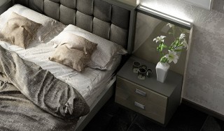 Lacquered High-class Quality High End Platform Bed with Drawers