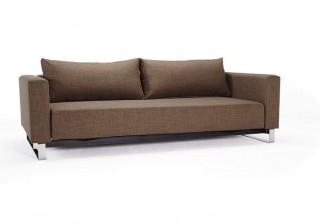 Begum Olive Upholstered Sofa Bed with Durable Chrome Legs