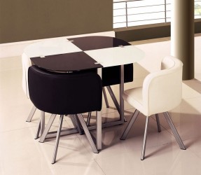 Two-Toned Black and White Contemporary Dinette Table