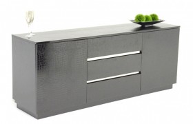 Modern Black Crocodile Lacquer Dining Buffet