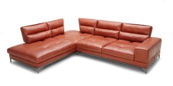 Luxurious Curved Sectional Sofa in Leather with Pillows