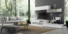 Elegant White Matte Wall Unit for a LED TV