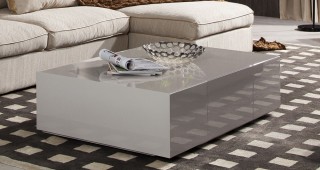 White Contemporary Glossy Finished Storage Coffee Table