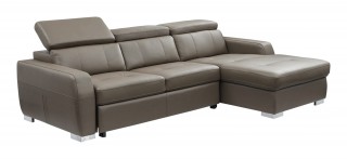 Stylish Sectional with Chrome Legs High Quality Leather