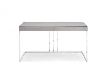 Elite Gray Oak Desk with Stainless Steel Base