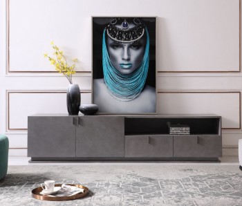 Modern Grey Crackle TV Stand