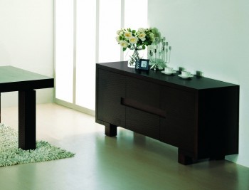 Wenge Finished Dining Buffet with Etched Lines Wenge Finished Dining Buffet with Etched Lines