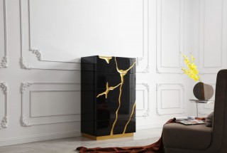 Designer Bedroom Set in High Gloss Lacquer