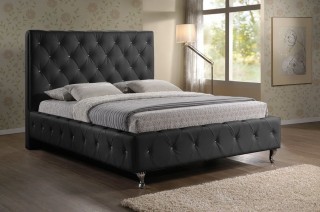 Refined Leather Modern Platform Bed