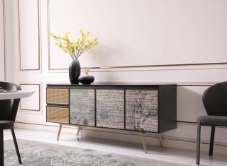 Modern Smoked Ash Buffet for Dining Room
