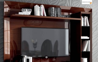 Made in Spain Walnut Protective Gloss Lacquer Wall Unit