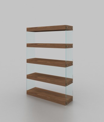 Curio in Walnut Finish with Glass Sides Curio in Walnut Finish with Glass Sides