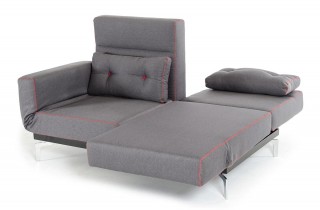 Grey Fabric Contemporary Convertible Sofa Bed