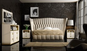 Exclusive Leather Platform Bedroom Furniture Sets