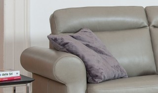 Spectacular Light Grey Italian Leather Upholstered Sectional