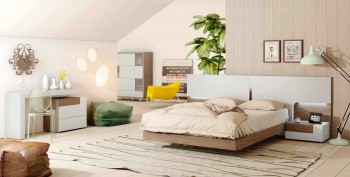 Stylish Wood Modern Design Bed Set with Extra Storage