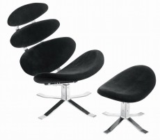 Petal Lounge Chair Ottoman with Microfiber Material Petal Lounge Chair Ottoman with Microfiber Material