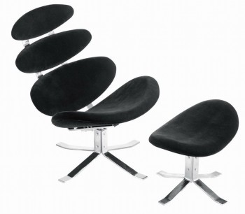 Petal Lounge Chair Ottoman with Microfiber Material Petal Lounge Chair Ottoman with Microfiber Material
