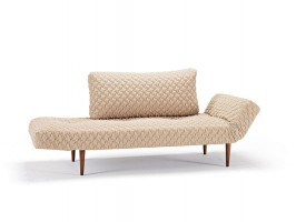 Daybed Sofa Bed in Sand Finish With Oak Legs
