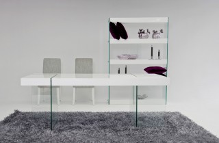 Contemporary White Gloss Top Floating Dining Table