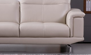 Elegant Beige Leather Sectional Sofa with Soft Appearance