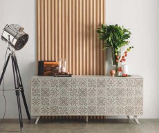 Luxury Sand Wooden Buffet with Stainless Steel Floor Lamp Luxury Sand Wooden Buffet with Stainless Steel Floor Lamp