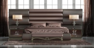 Refined Wood High End Modern Furniture feat Full Tufted Upholstery