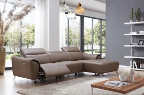 Luxurious Leather Sectional with Chaise